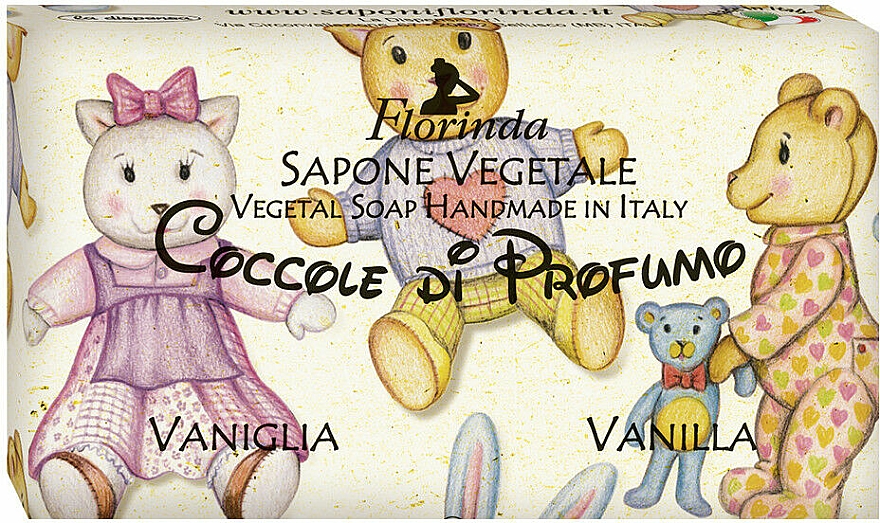 Naturalne mydło w kostce Wanilia - Florinda Sapone Vegetale Vegetal Soap Vanilla — Zdjęcie N1