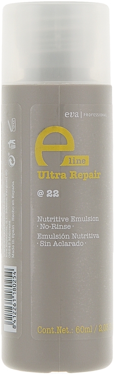 Nawilżająca odżywka w kremie do włosów zniszczonych - Eva Professional E-Line @22 Nutritive Emulsion — Zdjęcie N3