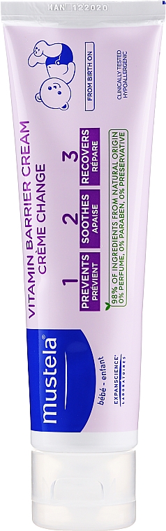 Witaminowy krem ochronny przeciw odparzeniom dla dzieci - Mustela Bébé Vitamin Barrier Cream