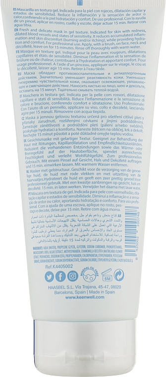 Relaksująca maska łagodząca do skóry wrażliwej - Keenwell Premier Basic Profesional Relaxing Mask For Sensitive Skin — Zdjęcie N3