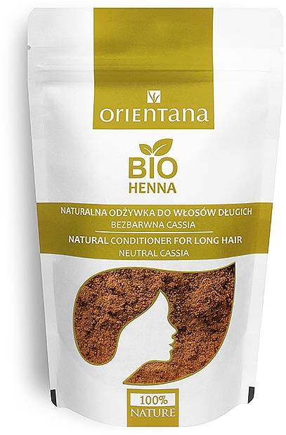 Bezbarwna naturalna roślinna odżywka do włosów długich - Orientana Bio Henna