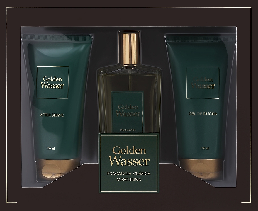 Instituto Espanol Golden Wasser - Zestaw (sh/gel/150ml + edt/150ml + af/shave/balm/150ml) — Zdjęcie N1