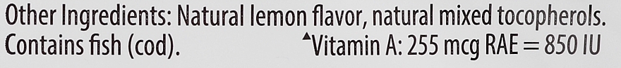 	Olej z wątroby dorsza o smaku cytrynowym, 1100 mg - Carlson Labs Cod Liver Oil Lemon Liquid Packets — Zdjęcie N2