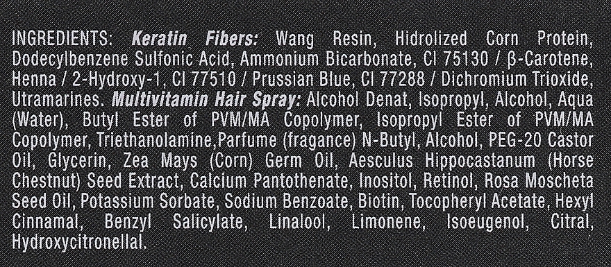 PRZECENA! Zestaw - The Cosmetic Republic Goodbye Bladness Black (h/spray/100ml + h/keratin fibers/12.5g + h/vitamins/125ml + comb/1pc) * — Zdjęcie N6