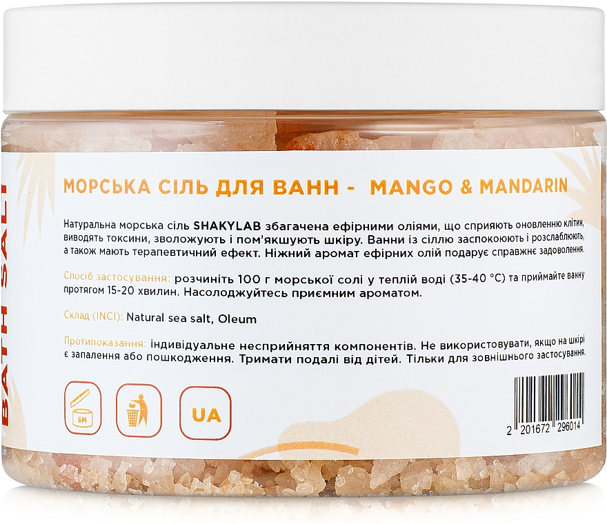 Sól do kąpieli, Mango i mandarynka - SHAKYLAB Natural Bath Salt — Zdjęcie N4