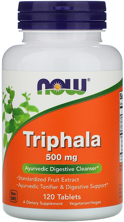 Suplement diety Triphala, 500 mg - Now Foods Triphala 500 mg Tablets — Zdjęcie N1
