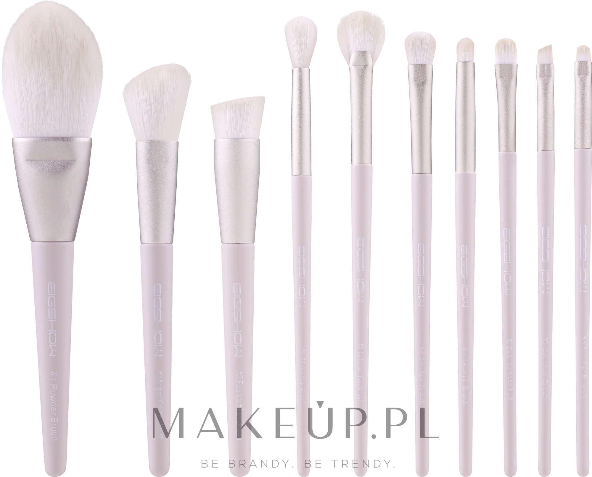 Zestaw pędzli do makijażu, 10 szt - Eigshow Beauty Morandi Series Lilac Vegan Brush Set — Zdjęcie 10 szt.