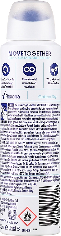 Antyperspirant w sprayu - Rexona MotionSense Cotton Dry Algodon 48h Deodorant Spray — Zdjęcie N2