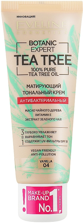 Matujący podkład antybakteryjny - Eveline Cosmetics Tea Tree 