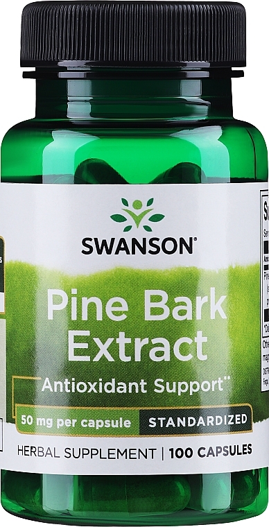 Suplement diety Ekstrakt z kory sosny, 50 mg, 100 szt. - Swanson Pine Bark Extract — Zdjęcie N1