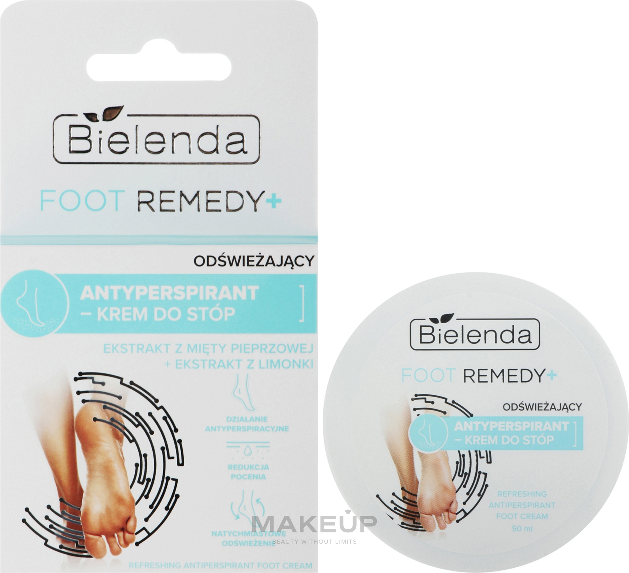Odświeżający antyperspirant-krem ​​do stóp - Bielenda Foot Remedy+ Refreshing Antiperspirant Foot Cream — Zdjęcie 50 ml
