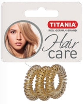 Gumka do włosów Anti Ziep, złota, 3 szt. średnica 3,5 cm - Titania — Zdjęcie N1