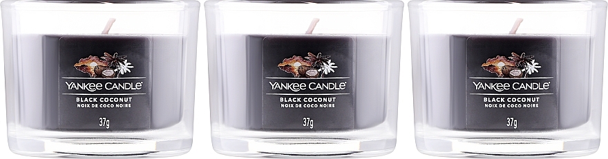 Zestaw świec zapachowych Czarny kokos - Yankee Candle Black Coconut (candle/3x37g) — Zdjęcie N2