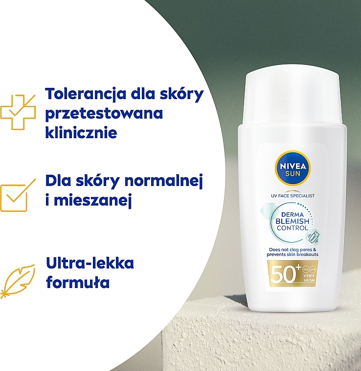 Fluid do twarzy SPF 50 - NIVEA SUN UV Face Derma Skin Clear — Zdjęcie N3