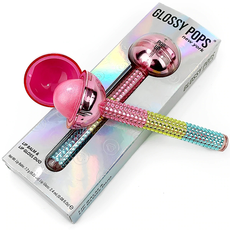 Nawilżający balsam do ust i błyszczyk 2 w 1 - Glossy Pops Chrome Lip Balm & Lip Gloss Duo — Zdjęcie N1