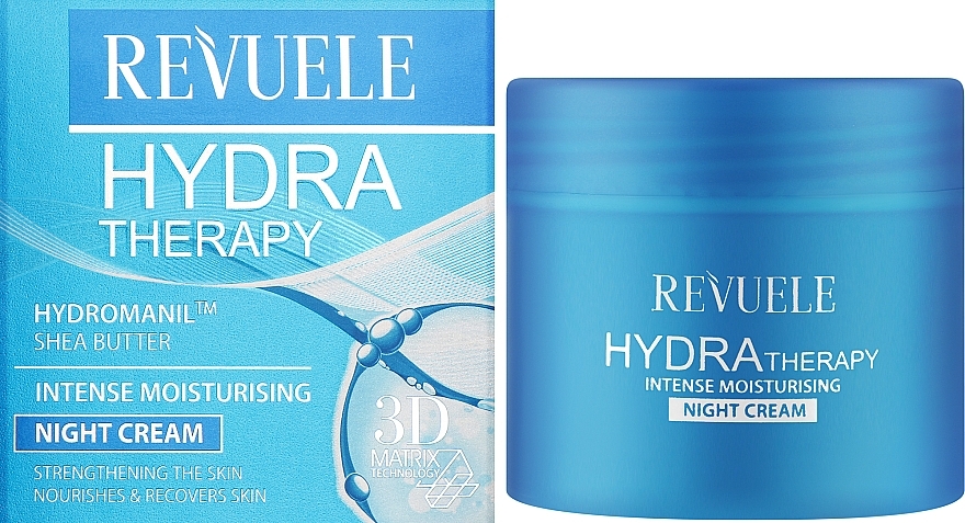 Intensywnie nawilżający krem do twarzy na noc - Revuele Hydra Therapy Intense Moisturising Night Cream — Zdjęcie N2