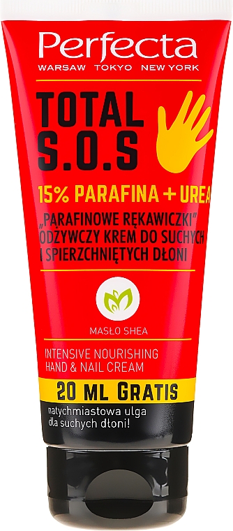 PREZENT! Odżywczy krem do suchych i spierzchniętych rąk Parafinowe rękawiczki - Perfecta Total S.O.S Intensive Nourishing Hand & Nail Cream — Zdjęcie N1