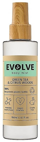 Evolve Green Tea & Citrus Woods - Perfumowany spray do ciała — Zdjęcie N1