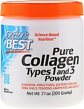 Kolagen typu 1 i 3 w proszku - Doctor's Best Pure Collagen Types 1 And 3 Powder — Zdjęcie N1