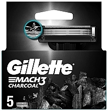 Kup Wymienne wkłady do golenia, 5 sztuk - Gillette Mach3 Charcoal
