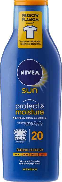 Nawilżający balsam do opalania - NIVEA SUN Protect & Moisture Sun Lotion SPF20 — Zdjęcie N5