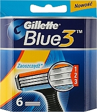 Wymienne wkłady do maszynki, 6 szt. - Gillette Blue3 — Zdjęcie N1