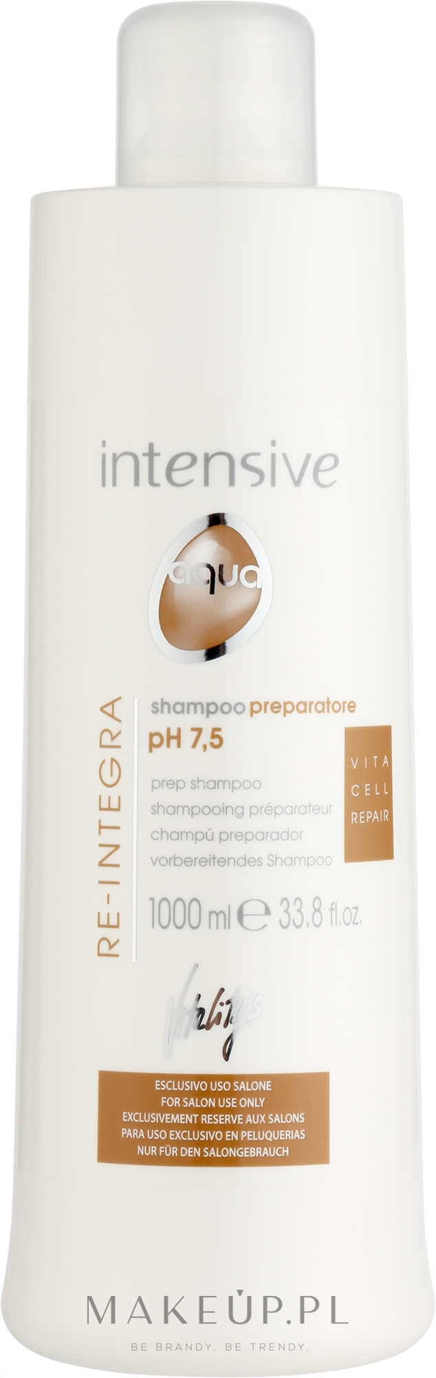 Głęboko oczyszczający szampon do włosów - Vitality’s Intensive Aqua Re-Integra Shampoo pH 7,5 — Zdjęcie 1000 ml