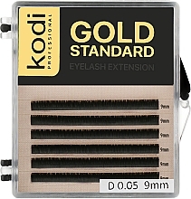 Sztuczne rzęsy Gold Standart D 0.05 (6 rzędów: 9 mm) - Kodi Professional — Zdjęcie N1