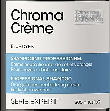 Szampon do włosów jasnobrązowych neutralizujący pomarańczowe tony - L'Oreal Professionnel Serie Expert Chroma Creme Professional Shampoo Blue Dyes — Zdjęcie N4
