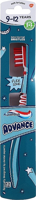 Szczoteczka do zębów dla dzieci, 9-12 lat, biała i czerwona w tekturowym pudełku - Aquafresh Junior Soft  — Zdjęcie N1