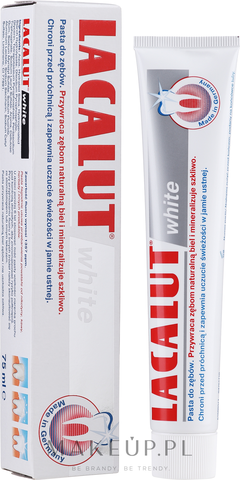 Wybielająca pasta do zębów - Lacalut White — Zdjęcie 75 ml