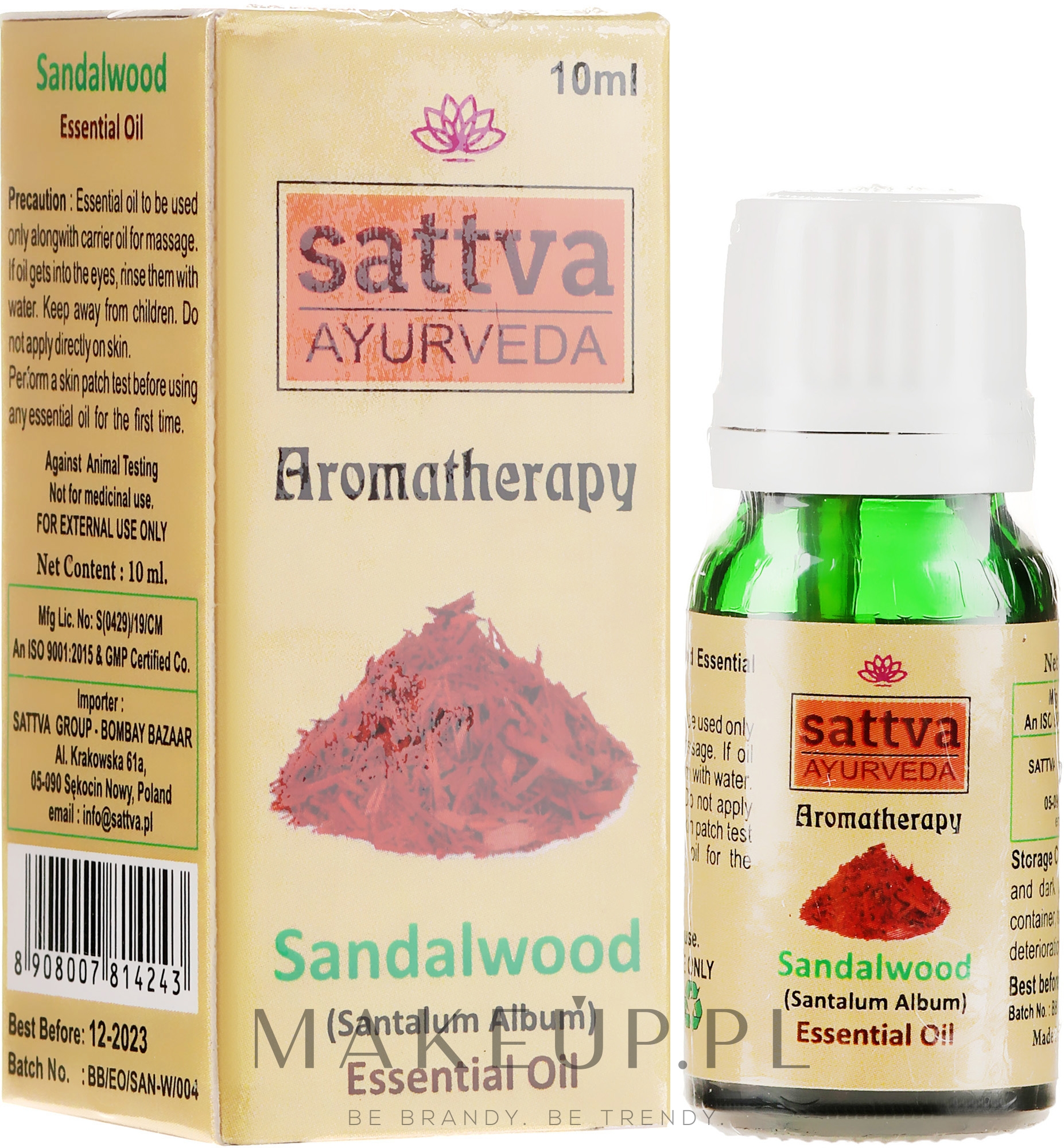 Olejek z drzewa sandałowego - Sattva Ayurveda Sandalwood Essential Oil — Zdjęcie 10 ml