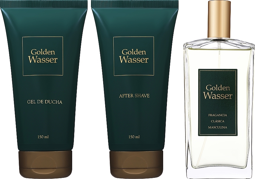 Instituto Espanol Golden Wasser - Zestaw (sh/gel/150ml + edt/150ml + af/shave/balm/150ml) — Zdjęcie N2