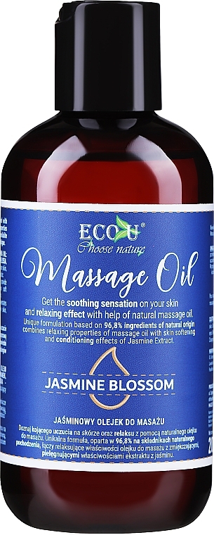 Jaśminowy olejek do masażu - Eco U Jasmine Blossom Massage Oil — Zdjęcie N1