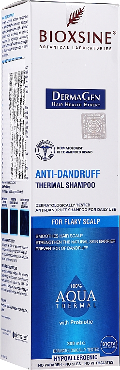 Termalny szampon przeciwłupieżowy do skóry głowy - Biota Bioxsine DermaGen Aqua Thermal Anti-Dandruff Thermal Shampoo — Zdjęcie N1