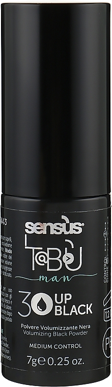 Czarny puder zwiększający objętość włosów - Sensus Tabu Up 30 Black  — Zdjęcie N1