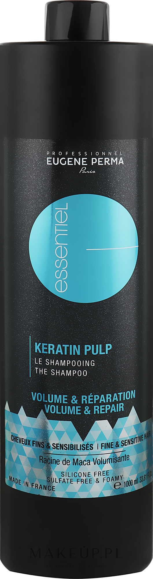 Szampon zwiększający objętość włosów cienkich i zniszczonych - Eugene Perma Essentiel Keratin Pulp Control Volume&Repair — Zdjęcie 1000 ml