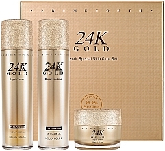 Zestaw - Holika Holika Prime Youth 24K Gold Repair Skin Care Special Set (ton/120ml + emuls/120ml + f/cr/55ml) — Zdjęcie N1