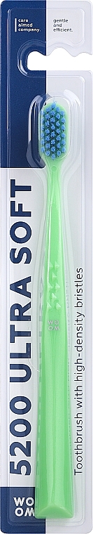 Miękka szczoteczka do zębów, zielona - Woom 5200 Ultra Soft Toothbrush — Zdjęcie N1