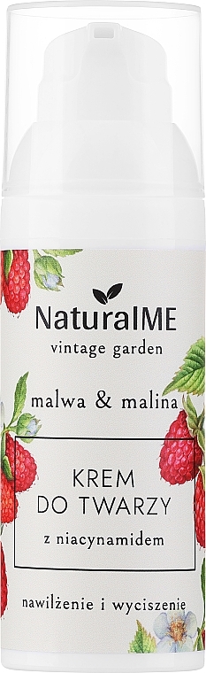 Krem do twarzy - NaturalME Vintage Garden Malwa & Raspberry Moisturizing & Calming Cream With Niacinamide — Zdjęcie N1