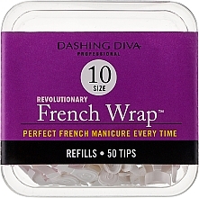 Wąskie tipsy - Dashing Diva French Wrap White 50 Tips (Size 10) — Zdjęcie N1