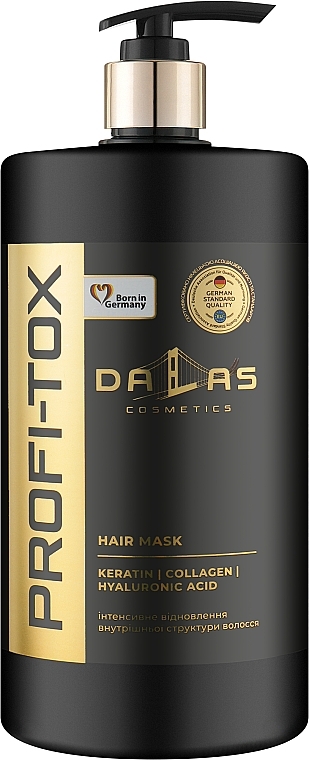 Maska do włosów z keratyną, kolagenem i kwasem hialuronowym - Dalas Cosmetics Profi-Tox Hair Mask — Zdjęcie N1
