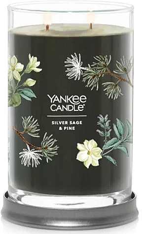 Świeca zapachowa w szkle, Silver Sage & Pine, 2 knoty - Yankee Candle Singnature — Zdjęcie N1