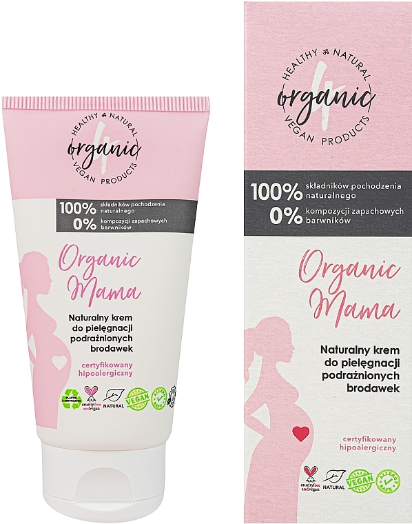 PRZECENA! Naturalny krem do pielęgnacji podrażnionych brodawek sutkowych - 4Organic Organic Mama Natural Cream For The Care Of Irritated Nipples * — Zdjęcie N1