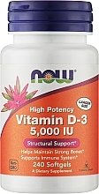 Suplement diety Witamina D-3 - Now Foods Vitamin D-3 5000 IU Structural Support — Zdjęcie N2