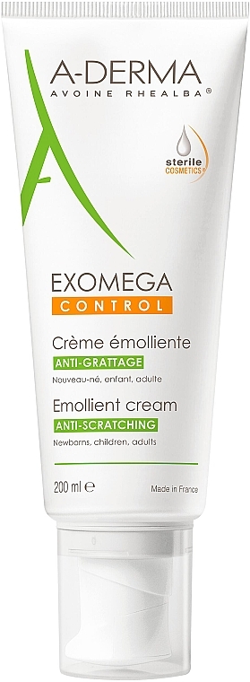 Łagodzący krem-emolient do ciała do skóry ze skłonnością do świądu z dozownikiem - A-Derma Exomega Control Emollient Anti-Scratching Cream