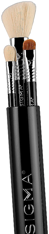 Zestaw pędzli do makijażu w etui, czarny, 3 szt. - Sigma Beauty Essential Trio Brush Set  — Zdjęcie N3