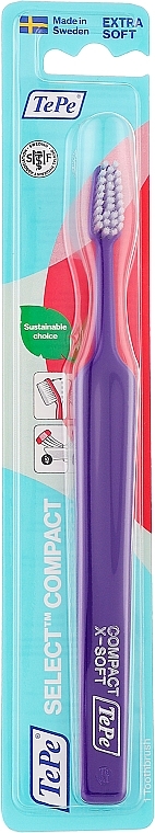 Szczoteczka do zębów, ekstra miękka, fioletowa - TePe Compact X-Soft Toothbrush — Zdjęcie N1