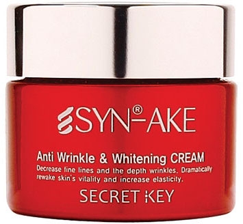 Przeciwstarzeniowy krem z jadem węża - Secret Key Syn-Ake Anti Wrinkle Whitening Cream — фото N1