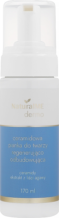 Regenerująco-odbudowująca ceramidowa pianka do mycia twarzy - NaturalME Dermo — Zdjęcie N1
